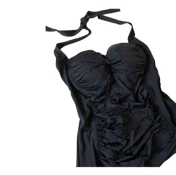 * La Blanca Ruched Tankini Twist Halter Bikini Sz. 8 - Picture 5 of 13